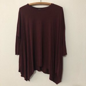 Forever 21 Maroon Waterfall Blouse